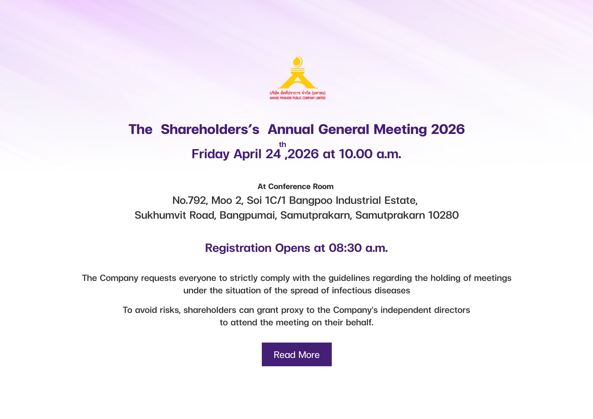 The Shareholders’s Annual General Meeting 2026